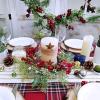 2 Pcs Artificial Snowy Cedar and Berry Candle Rings Christmas Candle Holder Rings Faux Cedar Twigs Wreath Mini Window Mirror Wreaths 12.6″ Wide with Pine Cones Holly Leaves for Holiday Season Winter