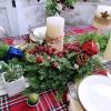 2 Pcs Artificial Snowy Cedar and Berry Candle Rings Christmas Candle Holder Rings Faux Cedar Twigs Wreath Mini Window Mirror Wreaths 12.6″ Wide with Pine Cones Holly Leaves for Holiday Season Winter