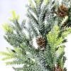 2 pcs Artificial Frosted Cedar and Pine Cone Candle Rings Christmas Candle Holder Rings Faux Cedar Twigs Wreath Mini Window Wreaths 11.8″ Wide for Christmas Holiday Winter Season Decoration