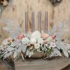 20 Pieces Gold Glittered Artificial Leaf Spray Picks 12″ Tall for Christmas Winter Wedding Wreath Tree Swag Floral Arrangment Vase Bouquets Table Centerpieces Decoration(Silver)