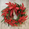 20 Pieces Gold Glittered Artificial Leaf Spray Picks 12″ Tall for Christmas Winter Wedding Wreath Tree Swag Floral Arrangment Vase Bouquets Table Centerpieces Decoration(Red)