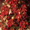 20 Pieces Gold Glittered Artificial Leaf Spray Picks 12″ Tall for Christmas Winter Wedding Wreath Tree Swag Floral Arrangment Vase Bouquets Table Centerpieces Decoration(Red)