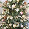 20 Pieces Gold Glittered Artificial Leaf Spray Picks 12″ Tall for Christmas Winter Wedding Wreath Tree Swag Floral Arrangment Vase Bouquets Table Centerpieces Decoration(Champagne)