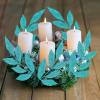 20 Pieces Gold Glittered Artificial Leaf Spray Picks 12″ Tall for Christmas Winter Wedding Wreath Tree Swag Floral Arrangment Vase Bouquets Table Centerpieces Decoration(Teal)