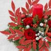 20 Pieces Gold Glittered Artificial Leaf Spray Picks 12″ Tall for Christmas Winter Wedding Wreath Tree Swag Floral Arrangment Vase Bouquets Table Centerpieces Decoration(Red)