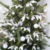20 Pieces Gold Glittered Artificial Leaf Spray Picks 12″ Tall for Christmas Winter Wedding Wreath Tree Swag Floral Arrangment Vase Bouquets Table Centerpieces Decoration(White)