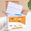 200 Pcs A9 Invitation Envelopes in Kraft Brown Peel & Press Self Seal 5 3/4 x 8 3/4 Square Flap Envelopes 100lb. for Wedding Holiday Shower Business Invitations Announcements Mailing Greeting Cards(White)