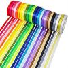 25 Rolls 625 Yards 25 Rainbow Colors Fabric Ribbons Bulk Silk Satin Ribbon Glitter Metallic Ribbon Rolls in 2/5″ Wide 25 Yard/roll Embellish Ribbons for Bows Crafts Gifts Wrapping Sewing Party Wedding