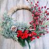 3 Pack Frosted Artificial Cypress Pine Stems Snowy Glittered Pine Spray with Mini Pinecones for Christmas Holiday Greens Seasonal Floral Arrangement Centerpiece Winter Wedding Décor 13.8″ Tall