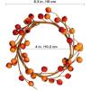 4 Pack Fall Candle Rings with Artificial Orange Berries Mini Berry Twig Wreath Candle Wreath Berry Rings 6″ Wide for Thanksgiving Fall Wedding Rustic Seasonal Decoration