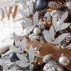 40 Pieces Gold Glittered Artificial Leaf Spray Picks 12″ Tall for Christmas Winter Wedding Wreath Tree Swag Floral Arrangment Vase Bouquets Table Centerpieces Decoration(Silver)