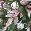 40 Pieces Gold Glittered Artificial Leaf Spray Picks 12″ Tall for Christmas Winter Wedding Wreath Tree Swag Floral Arrangment Vase Bouquets Table Centerpieces Decoration(Rose Gold)