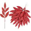 40 Pieces Gold Glittered Artificial Leaf Spray Picks 12″ Tall for Christmas Winter Wedding Wreath Tree Swag Floral Arrangment Vase Bouquets Table Centerpieces Decoration(Red)