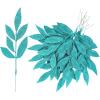 40 Pieces Gold Glittered Artificial Leaf Spray Picks 12″ Tall for Christmas Winter Wedding Wreath Tree Swag Floral Arrangment Vase Bouquets Table Centerpieces Decoration(Teal)