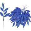 40 Pieces Gold Glittered Artificial Leaf Spray Picks 12″ Tall for Christmas Winter Wedding Wreath Tree Swag Floral Arrangment Vase Bouquets Table Centerpieces Decoration(Blue)
