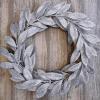 40 Pieces Gold Glittered Artificial Leaf Spray Picks 12″ Tall for Christmas Winter Wedding Wreath Tree Swag Floral Arrangment Vase Bouquets Table Centerpieces Decoration(Silver)