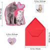 48 Sets Valentine’s Day Cards Scratch & Sniff Strawberry Scented Valentine Cards Cat Kitten Pet Love Cards with Envelopes and Heart Stickers Tattoo for Kids Party Favor School Classroom Gift Exchange