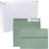 500 Pcs White A7 Invitation Envelopes 5 1/4 x 7 1/4 Square Flap Envelopes Self Seal 95lb for Wedding Shower Birthday Bussiness Graduation Mailing Invitation Announcement 5 x 7 Greeting Cards Photos(A7 100 pcs Sage Green)