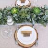 6′ Long Faux Mixed Eucalyptus Leaves and Lamb’s Ear Leaves Garland with 8 Pcs Artificial Succulents for Farmhouse Wedding Arch Backdrop Table Runner Centerpiece Mantel Indoor Outdoor Greenery Decor