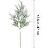 6 Pack Snowy Artificial Cedar Picks Stems Frosted Faux Cedar Spray Christmas Cedar Greenery Branches for Holiday Season Floral Arrangement Centerpiece Winter Wedding Decorations 20″ Tall(Snowy)