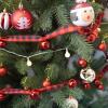 6 Yards Rustic Christmas White Sleigh Bell Garland Primitive Metal White Jingle Bells and Gingham Ribbon Hanging Garland for Vintage Farmhouse Christmas Tree Banister Mantel Winter Holiday Decoration(Red)