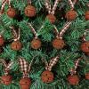 6 Yards Rustic Christmas White Sleigh Bell Garland Primitive Metal White Jingle Bells and Gingham Ribbon Hanging Garland for Vintage Farmhouse Christmas Tree Banister Mantel Winter Holiday Decoration(Rusty)