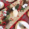 Artificial Christmas Pine Garland with Berries Pinecones Spruce Eucalyptus Leaves Cotton Balls Winter Greenery Garland for Holiday Season Mantel Fireplace Table Runner Centerpiece Décor 6 feet