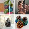 BESTTOYHOME 15 PCS Natural Pinecones Medium Pine Cones Ornaments Real Preserved Pine Cones – Dried -3″ – 4″ Tall for Guest Seating Place Card Holders or Wedding Guest Favors Christmas Winter Xmas