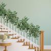 Fake Greenery Garlands Artificial Silver Dollar Eucalyptus Garland in Grey Green and Willow Twigs Garland Intertwined Together for Rustic Wedding Arch Swag Doorways Table Runner Decoration