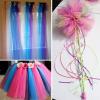 Supla 8 Colors Rainbow Tulle Rolls Tulle Netting Fabric Spool in 6″ Wide 25 Yard/roll and 8 Colors Satin Roll Satin Ribbons in 2/5 Wide 25 Yard/roll and 12 Plain No Teeth Plastic Headbands 1″ Craft