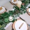 Windiy 5.5′ L Mixed Faux Silver Dollar Eucalyptus Artificial Willow Vines Twigs Leaves Garland Wedding Arch Swag Backdrop Greenery Garland Table Runner Indoor Outdoor