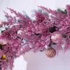 Winlyn 12 Pcs Christmas Artificial Pine Branches White Glittered Pine Needles with Pinecone and Berries Christmas Floral Picks 14.2″ for White Christmas Tree Wreath Swag Holiday Winter Wedding Bouquet(Pink)