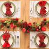 Winlyn 12 Pcs Christmas Artificial Pine Branches White Glittered Pine Needles with Pinecone and Berries Christmas Floral Picks 14.2″ for White Christmas Tree Wreath Swag Holiday Winter Wedding Bouquet(Red)