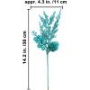 Winlyn 12 Pcs Christmas Artificial Pine Branches White Glittered Pine Needles with Pinecone and Berries Christmas Floral Picks 14.2″ for White Christmas Tree Wreath Swag Holiday Winter Wedding Bouquet(Teal)