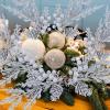 Winlyn 12 Pcs Christmas Artificial Pine Branches White Glittered Pine Needles with Pinecone and Berries Christmas Floral Picks 14.2″ for White Christmas Tree Wreath Swag Holiday Winter Wedding Bouquet(Silver)