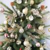 Winlyn 12 Pcs Christmas Artificial Pine Branches White Glittered Pine Needles with Pinecone and Berries Christmas Floral Picks 14.2″ for White Christmas Tree Wreath Swag Holiday Winter Wedding Bouquet(Champagne)