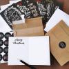 Winlyn 120 Sets Christmas Cards Holiday Cards with Envelopes Stickers Assortment Bulk 6 Designs of Chalkboard Merry Christmas Cards Vintage Blank Holiday Greeting Cards for Xmas Season Festival