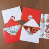 Winlyn 120 Sets Christmas Cards Holiday Cards with Envelopes Stickers Assortment Bulk 6 Designs of Gold Foil Merry Christmas Cards Blank Winter Snowmen Holiday Greeting Cards for Xmas Season Festival
