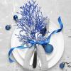 Winlyn 15 Pcs Silver Glitter Artificial Cedar Sprigs Picks Faux Cedar Branches Stems Christmas Tree Picks Sprays 15.4″ H for Silver Christmas Tree Wreath Swag Winter Wedding Bouquet Centerpiece Décor(Blue)