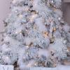 Winlyn 15 Pcs Silver Glitter Artificial Cedar Sprigs Picks Faux Cedar Branches Stems Christmas Tree Picks Sprays 15.4″ H for Silver Christmas Tree Wreath Swag Winter Wedding Bouquet Centerpiece Décor(Silver)