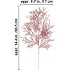 Winlyn 15 Pcs Silver Glitter Artificial Cedar Sprigs Picks Faux Cedar Branches Stems Christmas Tree Picks Sprays 15.4″ H for Silver Christmas Tree Wreath Swag Winter Wedding Bouquet Centerpiece Décor(Rose Gold)