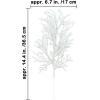 Winlyn 15 Pcs Silver Glitter Artificial Cedar Sprigs Picks Faux Cedar Branches Stems Christmas Tree Picks Sprays 15.4″ H for Silver Christmas Tree Wreath Swag Winter Wedding Bouquet Centerpiece Décor(White)
