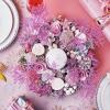 Winlyn 15 Pcs Silver Glitter Artificial Cedar Sprigs Picks Faux Cedar Branches Stems Christmas Tree Picks Sprays 15.4″ H for Silver Christmas Tree Wreath Swag Winter Wedding Bouquet Centerpiece Décor(Pink)