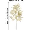 Winlyn 15 Pcs Silver Glitter Artificial Cedar Sprigs Picks Faux Cedar Branches Stems Christmas Tree Picks Sprays 15.4″ H for Silver Christmas Tree Wreath Swag Winter Wedding Bouquet Centerpiece Décor(Champagne)
