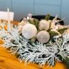 Winlyn 15 Pcs Silver Glitter Artificial Cedar Sprigs Picks Faux Cedar Branches Stems Christmas Tree Picks Sprays 15.4″ H for Silver Christmas Tree Wreath Swag Winter Wedding Bouquet Centerpiece Décor(White)