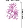 Winlyn 15 Pcs Silver Glitter Artificial Cedar Sprigs Picks Faux Cedar Branches Stems Christmas Tree Picks Sprays 15.4″ H for Silver Christmas Tree Wreath Swag Winter Wedding Bouquet Centerpiece Décor(Pink)