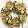 Winlyn 15 Pcs Silver Glitter Artificial Cedar Sprigs Picks Faux Cedar Branches Stems Christmas Tree Picks Sprays 15.4″ H for Silver Christmas Tree Wreath Swag Winter Wedding Bouquet Centerpiece Décor(Gold)