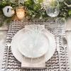 Winlyn 15 Pcs Silver Glitter Artificial Cedar Sprigs Picks Faux Cedar Branches Stems Christmas Tree Picks Sprays 15.4″ H for Silver Christmas Tree Wreath Swag Winter Wedding Bouquet Centerpiece Décor(White)