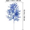 Winlyn 15 Pcs Silver Glitter Artificial Cedar Sprigs Picks Faux Cedar Branches Stems Christmas Tree Picks Sprays 15.4″ H for Silver Christmas Tree Wreath Swag Winter Wedding Bouquet Centerpiece Décor(Blue)