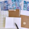 Winlyn 150 Sets Bulk Blank Thank You Cards with Envelopes Stickers Assortment 6 Designs of Watercolor Marbling Thank You Greeting Cards Note Cards for Wedding Baby Bridal Shower Birthday All Occasions
